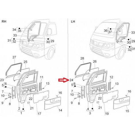 Joint divers origine pour Auto Piaggio 1300 Porter 2009 à 2020 (1/5)