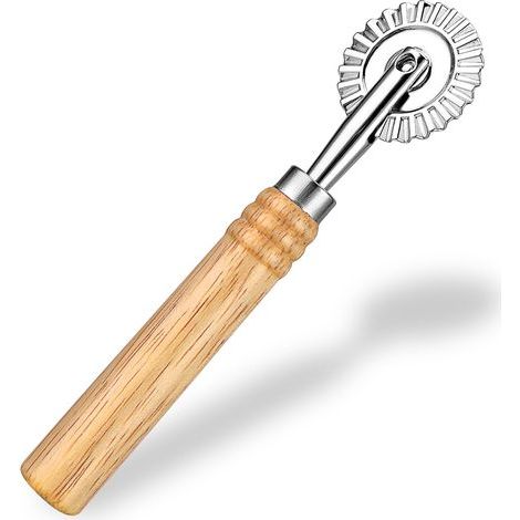 Roulette à pâtes, roulette à raviolis en alliage de zinc avec rouleau, roulette à pâte pour raviolis, pâte à ... (1/5)