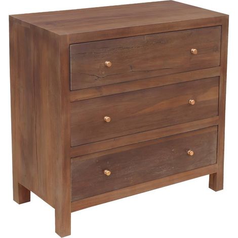 Commode 3 tiroirs en bois recyclé Arven (1/5)