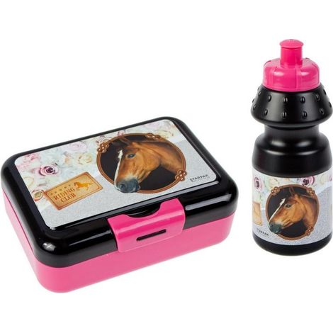 350-ml-Flasche + Lunchbox mit Pferdemotiv
