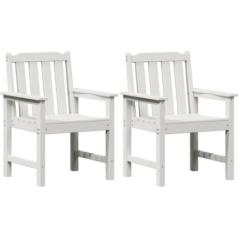Lot de 2 Chaises d'extérieur - Chaises de jardin Blanc 65,5 x 59 x 88 cm HDPE fr2008 - Maison La Vie (1/5)