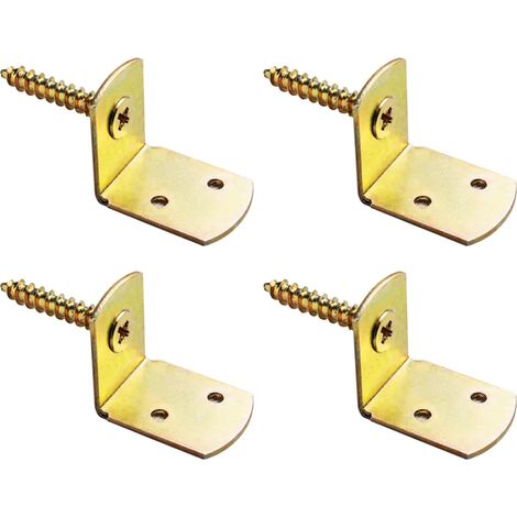 Lot de 4 Équerres de fixation pour clôture en acier galvanisé avec vis 3,8 cm (1/3)