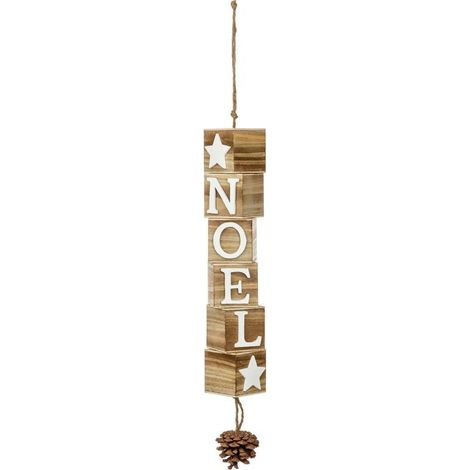 Sujet de Noël Lettres "Glacé" 55cm Naturel