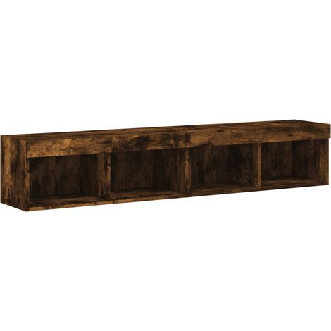Meubles TV avec lumières LED 2 pcs chêne fumé 80x30x30 cm vidaXL