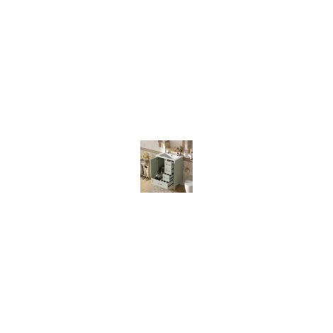 Meuble-lavabo 24,8 pouces avec vasque en céramique, meuble autonome moderne avec porte à fermeture amortie, tiroir profond, tiroir peu profond et tiroir large pour un rangement gain de place (1/5)