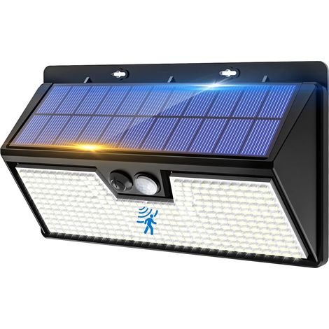 vighep Lampes de sécurité solaires d'extérieur avec détecteur de mouvement, IP65 étanches sans fil PIR pour extérieur, jardin, clôture, cour, chemin (1/5)