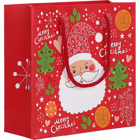 Sac Cadeau Noël - Papier Écologique 20x20x8cm - Pour Bonbons Et Petits Cadeaux - Lot De 1 (1/5)