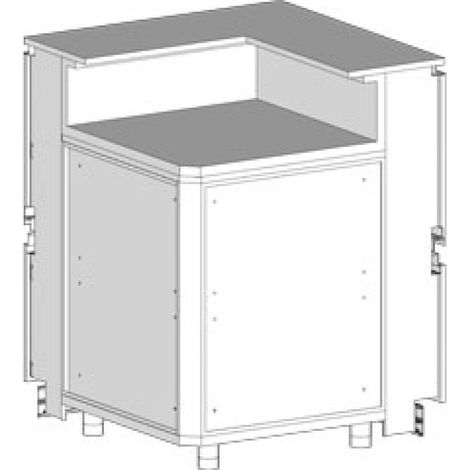 Angle neutre - fermé 90° avec tablette service - Diamond