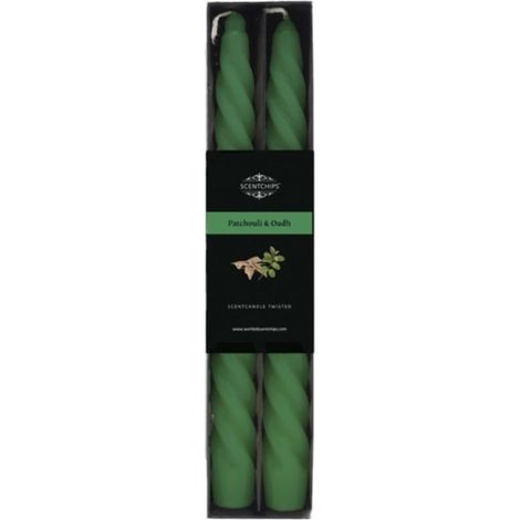 Bougie de table torsadée Jasmin & Patchouli (lot de 2)