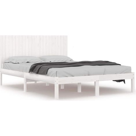 Maison Exclusive - Massivholzbett ohne Matratze Weiß 200x200 cm K (1/5)