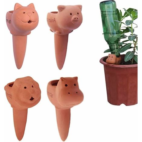Set of 4 Terracotta Indoor Plant Watering Spikes (1/4)