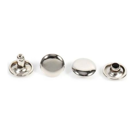 100 Sets de Rivets Double Calotte en Métal pour DIY Bricolage Accessoires 10x8mm(Argent) (1/5)
