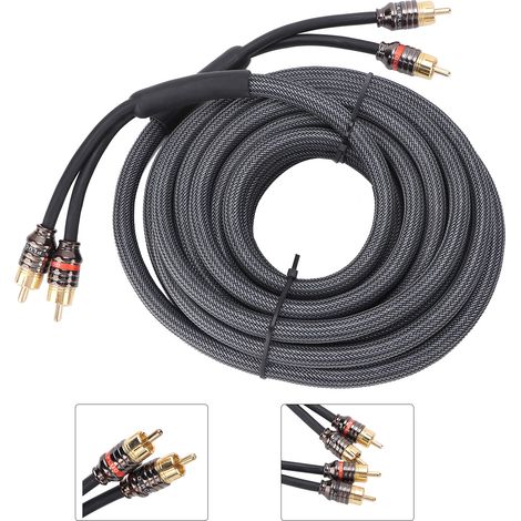 Adaptateur de câble audio voiture 4,5m/180po noir gaine PVC pour modification ampli et home cinéma (1/5)