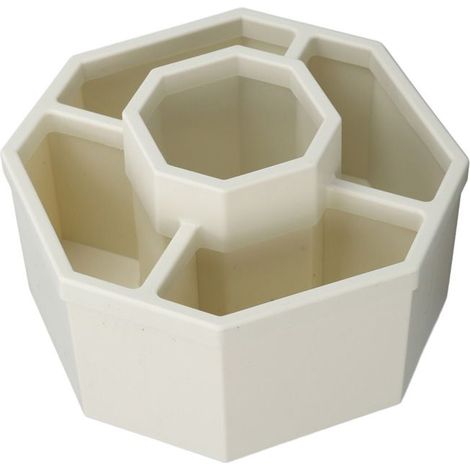 Organisateur de bureau - FAFEICY - Boîte de rangement rotative - 5 compartiments - Blanc - 360° (1/3)