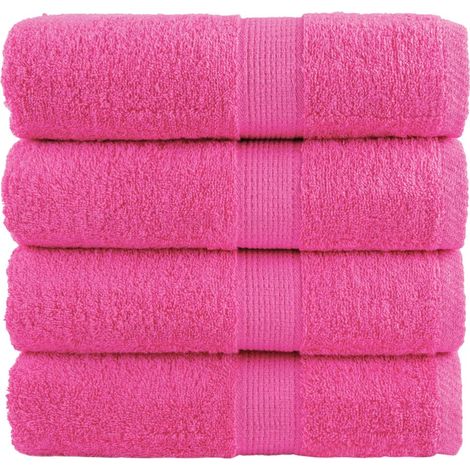 Serviettes d'invités haut de gamme SOLUND, lot de 4, roses, 30 x 50 cm, 600 g/m²