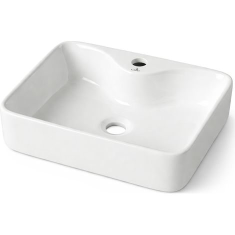 Vasque à poser rectangulaire AURA céramique 47 cm Blanc (1/5)