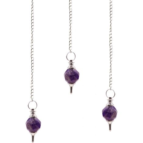 Facted Gemstone Pendulum - Amethyst