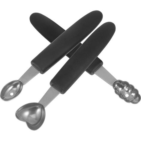 Cuillère à Glace en Acier Inoxydable 3 Pièces, Noire (1/5)