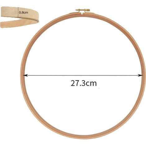 Juego de aros de bordar, madera de haya, ligeros y duraderos, 11 pulgadas, 1 unidad. (1/2)