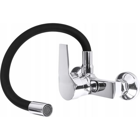 FLEX BLACK KITCHEN WALL-MOUNTED BASIN MIXER (1/4)