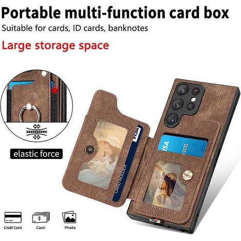 Handyhülle aus Leder, Dunkelbraun, für Galaxy S24 Ultra (1/5)