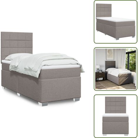 Boxspringbett mit Matratze Taupe 90x190 cm Stoff - Boxspringbett - Doppelbett - Bettsofa - Schlafsystem - Polsterbett (1/5)