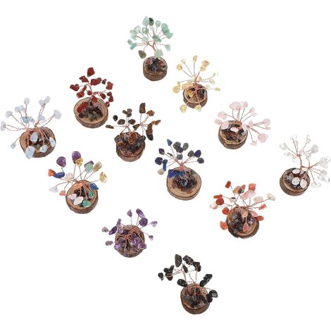 12pièces Arbre à Cristal Mini Bonsaï Centre de Table Décoratif Artificiel Arbres Ornements pour Intérieur (1/5)