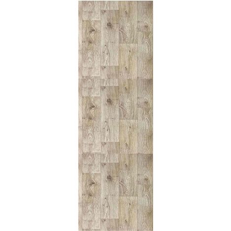 Tapis Vinyle Effet parquet pour Cuisine, Salon, Salle de Bain, Maison, Couloir - Plusieurs Tailles - Texture Bois chêne 65 x 135 cm, Lavable et antidérapant (1/5)