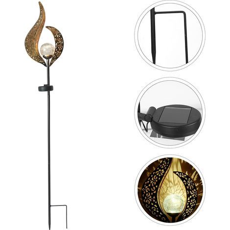 Wasserdichte LED-Solar-Lichterkette für den Außenbereich, ideal für Gehwege, Rasenflächen, Terrassen oder Gärten (Bronze). (1/5)