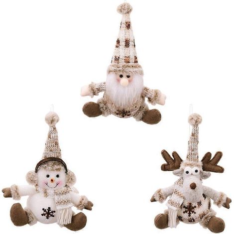Pratique décoration de Noël tricotée pour fenêtre, mur et table, ornement festif en tricot pour sapin, suspension artisanale douce, décoration de table chaleureuse. (1/4)