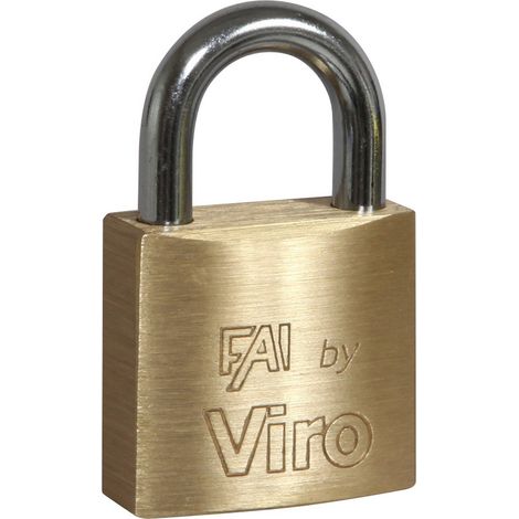 Viro Fai art 553 lucchetto rettangolare 30 mm con arco in acciaio 2 chiavi (1/2)