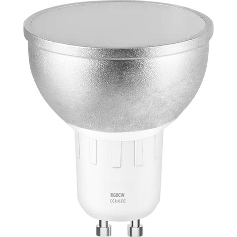 Bombilla inteligente GU10, WiFi Zigbee 3.0 RGBW 6W, regulable, luz fría/cálida, compatible con Alexa/Google (blanca) (1/5)