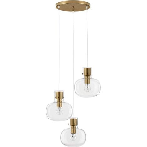 [NEUWERTIG] B-Ware Nova Luce Pendelleuchte Hängeleuchte CINZIA Gold E27 LED 3fach dimmbar Lampe (1/2)