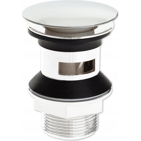 Tapón de clic-clac para lavabo con rebosadero cromado