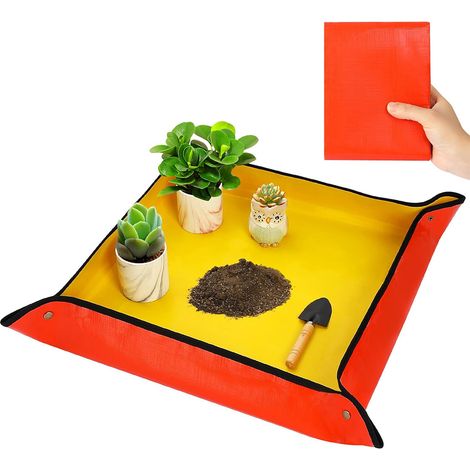 Pots de fleurs tapis repiquage plantation PE rempotage plantes pliable imperméable jardinage 100100cm (1/5)