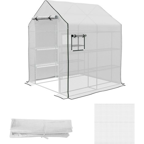 Film de protection pour serre, bâche de rechange, imperméable, pour fenêtres et porte enroulables, 140 x 143 x 190 cm, blanc