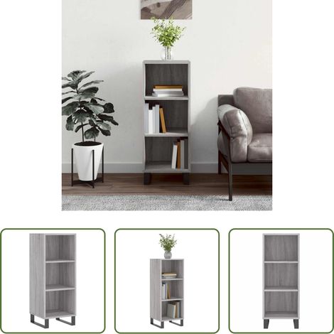 Holzschrank - Sideboard Grau Sonoma 34,5x32,5x90 cm Holzwerkstoff (1/5)