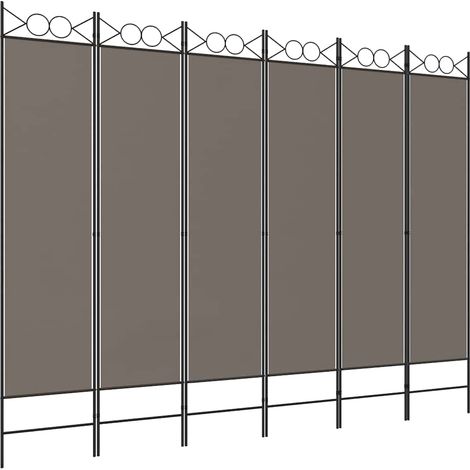 Paravent Cloison de séparation 6 panneaux, Pour Jardin, Balcon, Terrasse Anthracite 240x200 cm Tissu OIB8484E (1/5)