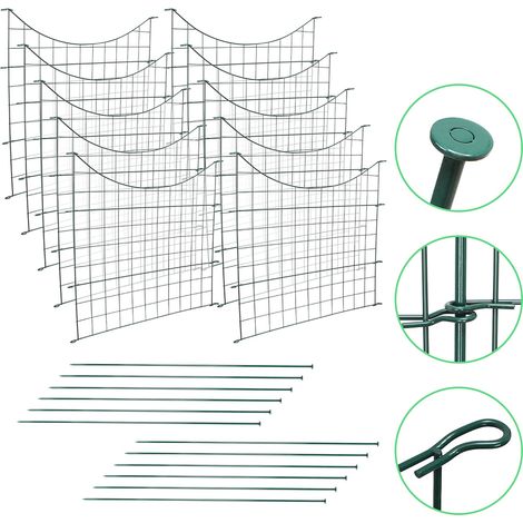 Wolketon Recinto dello stagno Recinto del giardino Porta del recinto del metallo a innesto 22pcs Porta del giardino