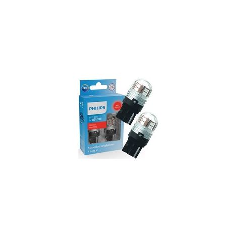Ampoules W21/5W LED Ultinon Pro7000 Rouge stop 12V/24V - Philips 11066RU70X2 - Lot de 2 (1/5)