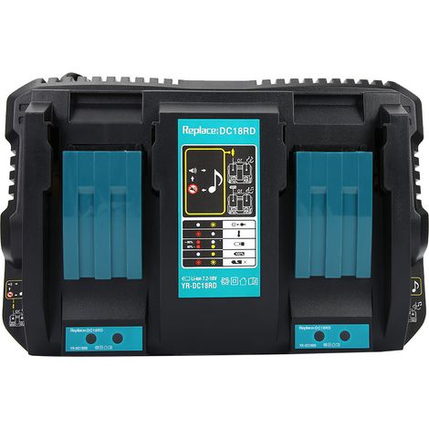 Chargeur de batterie au lithium 14,4-18 V DC18RD, compatible avec les batteries Li-ion MAKITA (1/5)