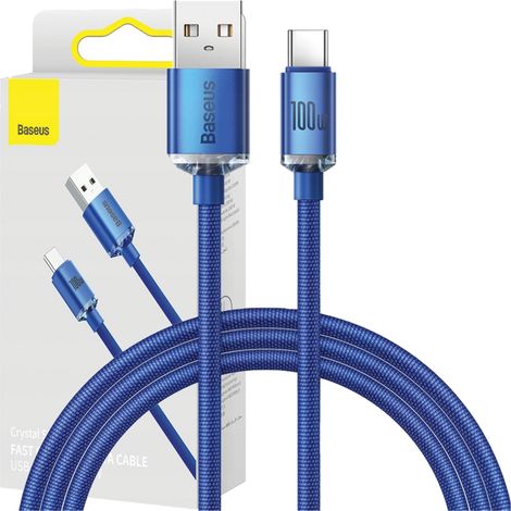 Cavo Baseus Crystal Shine da USB a USB-C, 100W, 1,2 m (blu) (1/5)
