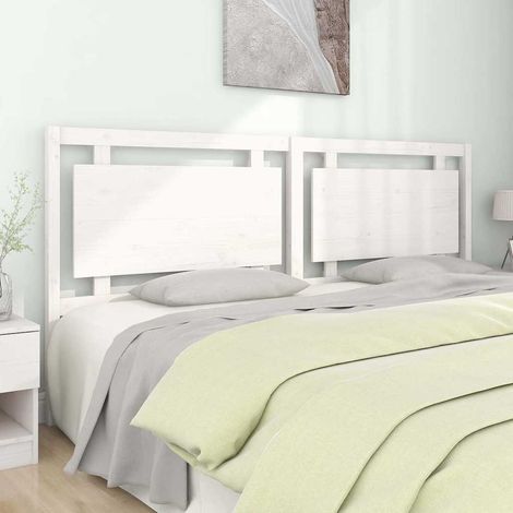 vidaXL Cabecero de cama madera maciza de pino blanco 205,5x4x100 cm (1/5)