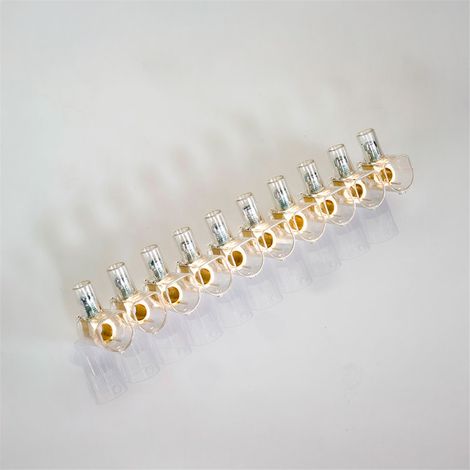 Morsetto cieco trasparente a 10 poli 6 mm² (750V 41A), colore trasparente