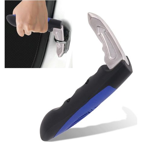 Poignée d'assistance pour voiture KITUREK, assistance multifonction pour portes automatiques, aide pour personnes et personnes handicapées, outil d'urgence brise-vitre, barre d'appui (bleu, 1 tarte) (1/5)