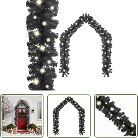 INLIFE Guirlande de Noël avec lumières LED 10 m Noir (1/5)