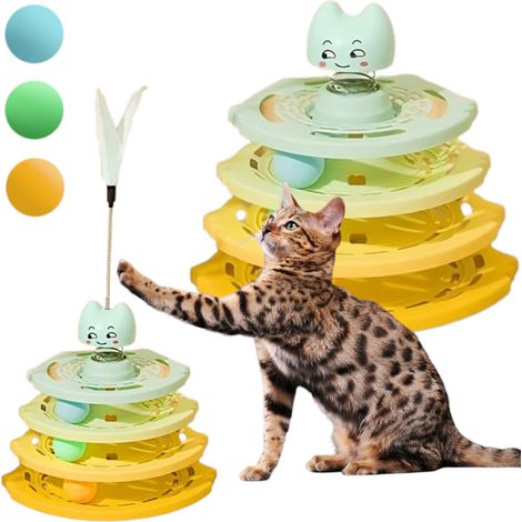 Katzenspielzeug - gelb und grün
