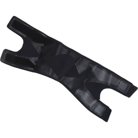 Einteilige, atmungsaktive und leichte schwarze Kniebandage, die festen Halt für das Knie bietet und so beim Sport im Freien Schutz bietet (rechts). (1/5)