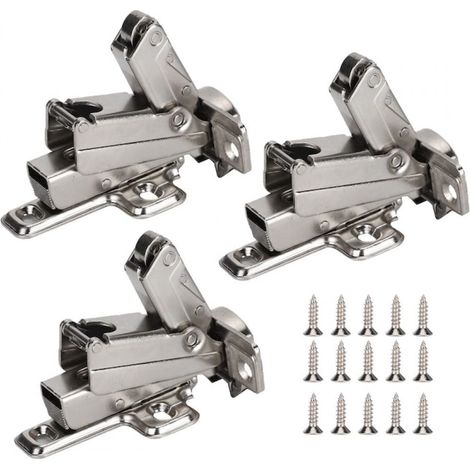 Verdeckte Scharniere, 175 Grad, silberfarben, 9,9 x 6,4 x 6,3 cm, Set für Schranktüren (1/5)