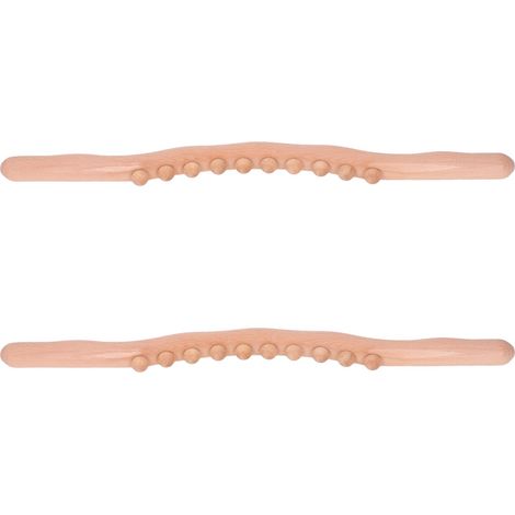Set aus 2 Gua Sha Massagestäben aus Holz mit 10 Druckpunkten zur Körperformung und Massage verschiedener Körperpartien. (1/5)